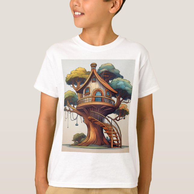 Treehouse Dreams Äventyr-Inspired T-Shirt Design (Framsida)