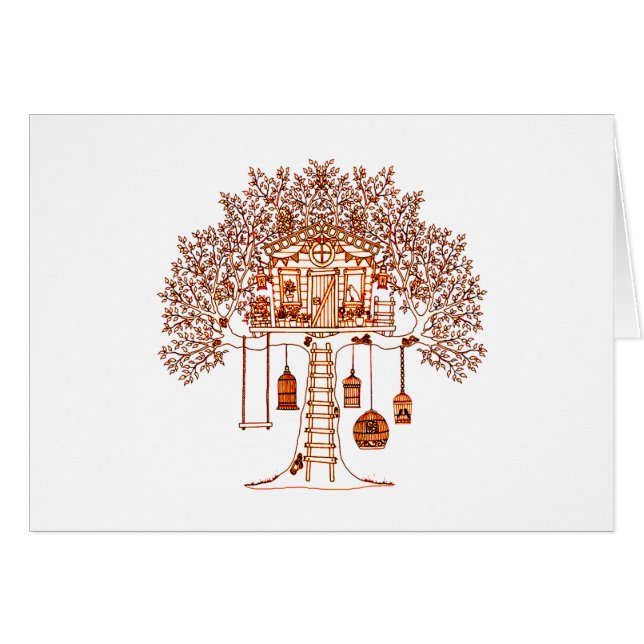 Treehouse Hälsningskort (Framsidan Horizontal)