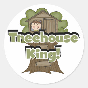 Treehouse Kung Tshirts och Gifts Runt Klistermärke