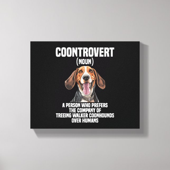 Treeing Walker Coonhound Älskare Hund Coontrovert Canvastryck (Framsida)