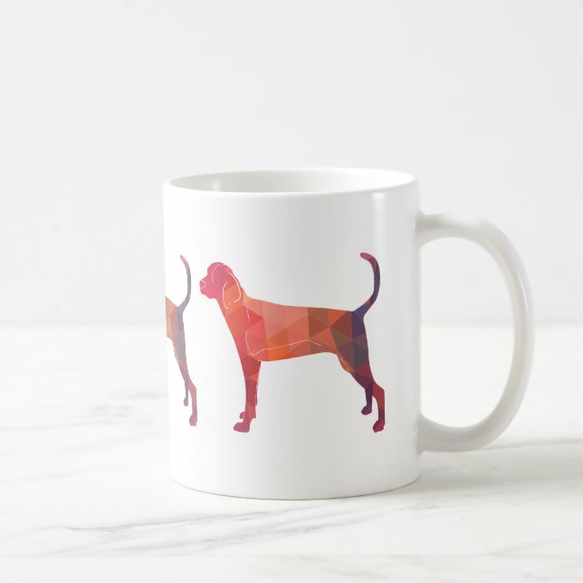 Treeing Walker Coonhound Geometric Silhouette Kaffemugg (Höger)