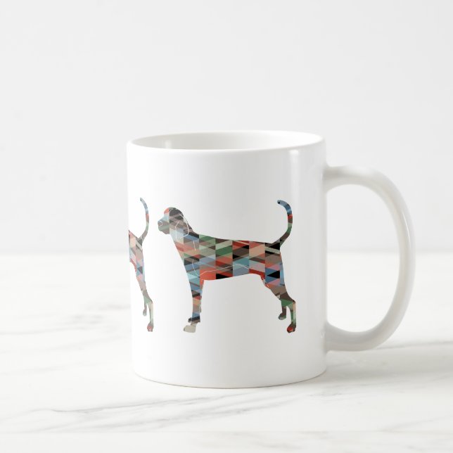 Treeing Walker Coonhound Geometric Silhouette Kaffemugg (Höger)