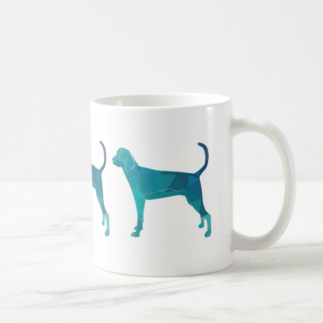 Treeing Walker Coonhound Geometric Silhouette Kaffemugg (Höger)