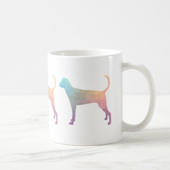 Treeing Walker Coonhound Geometric Silhouette Kaffemugg (Höger)