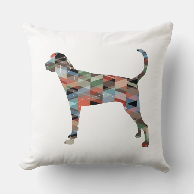 Treeing Walker Coonhound Geometric Silhouette Kudde (Framsida)