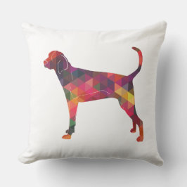 Treeing Walker Coonhound Geometric Silhouette Kudde