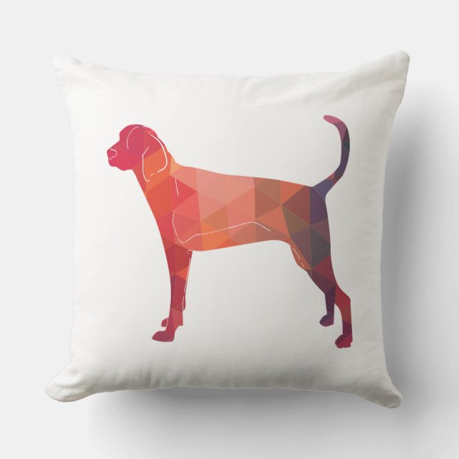 Treeing Walker Coonhound Geometric Silhouette Kudde (Framsida)