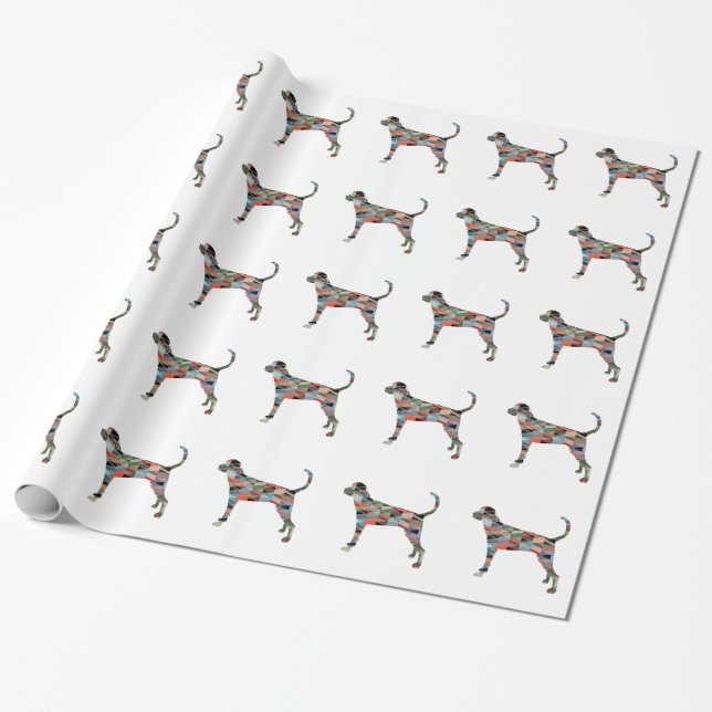 Treeing Walker Coonhound Geometric Silhouette Presentpapper (Utrullad)