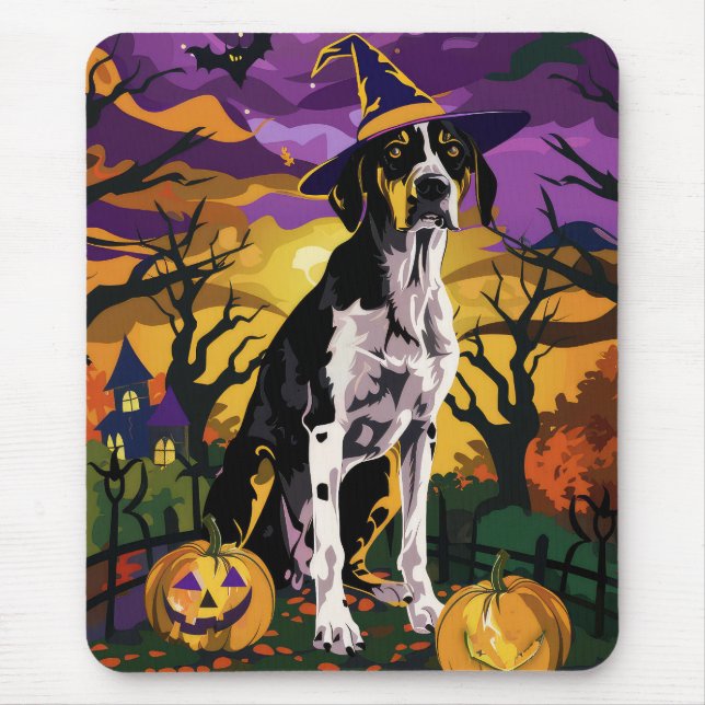 Treeing Walker Coonhound Halloween Häxa Pumpa Musmatta (Framsidan)