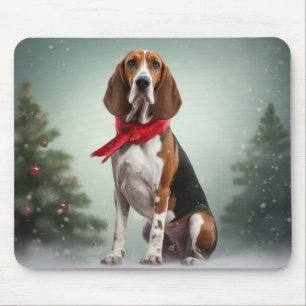 Treeing Walker Coonhound Hund i Snö jul Musmatta