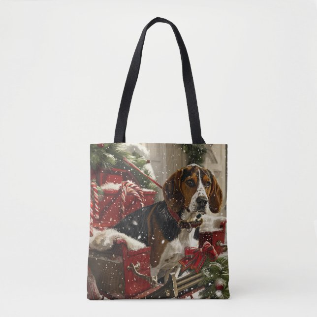 Treeing Walker Coonhound Hund Jul Festlig Tygkasse (Framsida)