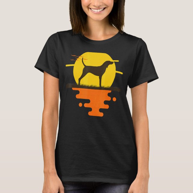 Treeing Walker Coonhound Hund Retro 4 T Shirt (Framsida)
