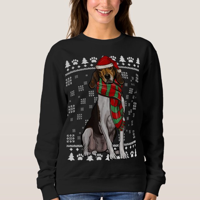 Treeing Walker Coonhound Hund Santa Hat Julafton U T Shirt (Framsida)