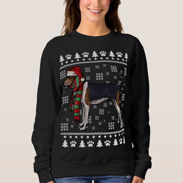 Treeing Walker Coonhound Hund Santa Hat Julafton U T Shirt (Framsida)