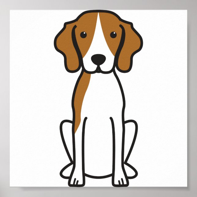 Treeing Walker Coonhound Hund Tecknad Poster (Framsidan)