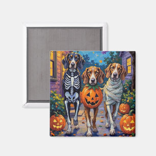 Treeing Walker Coonhound i Halloween-kostymer Magnet