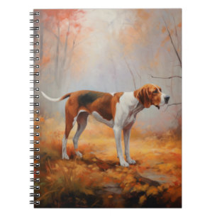 Treeing Walker Coonhound i Höst löv Fall Anteckningsbok
