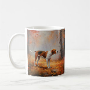 Treeing Walker Coonhound i Höst löv Fall Kaffemugg