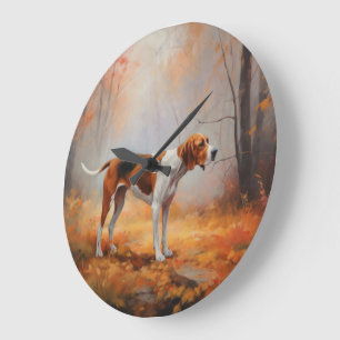 Treeing Walker Coonhound i Höst löv Fall Stor Klocka