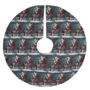 Treeing Walker Coonhound Jultomten jul Julgransmatta Borstad Polyester