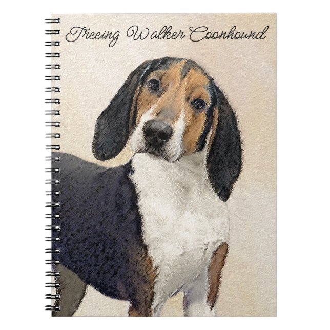 Treeing Walker Coonhound Painting - Original Art Anteckningsbok (Framsidan)