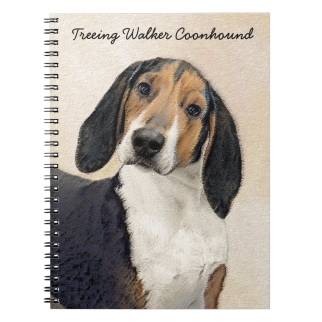 Treeing Walker Coonhound Painting - Original Art Anteckningsbok (Framsidan)