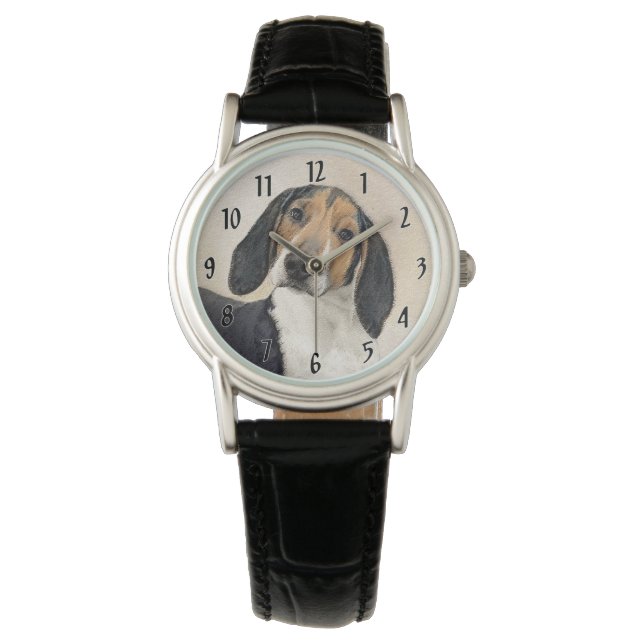 Treeing Walker Coonhound Painting - Original Art Armbandsur (Framsida)