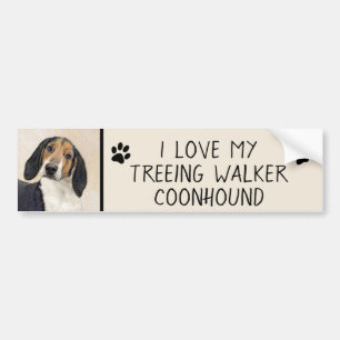 Treeing Walker Coonhound Painting - Original Art Bildekal
