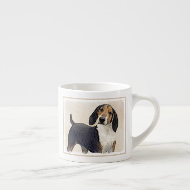 Treeing Walker Coonhound Painting - Original Art Espressomugg (Höger)