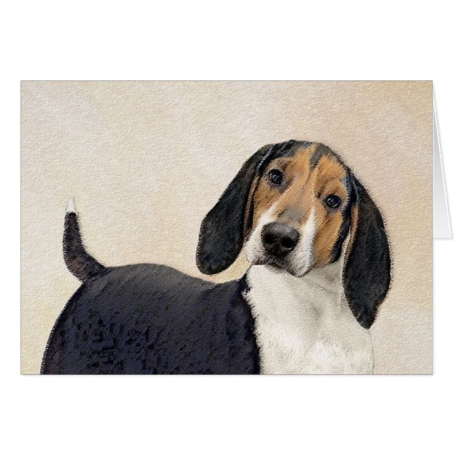 Treeing Walker Coonhound Painting - Original Art Hälsningskort (Framsidan Horizontal)
