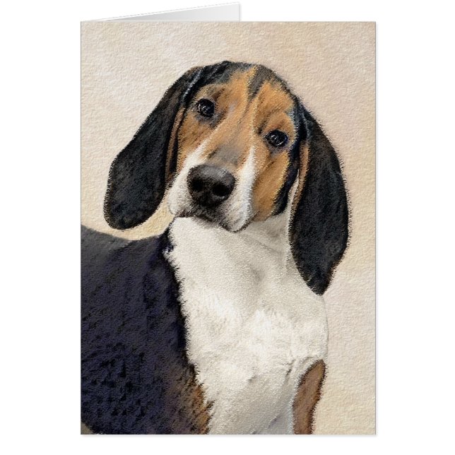 Treeing Walker Coonhound Painting - Original Art Hälsningskort (Framsidan)