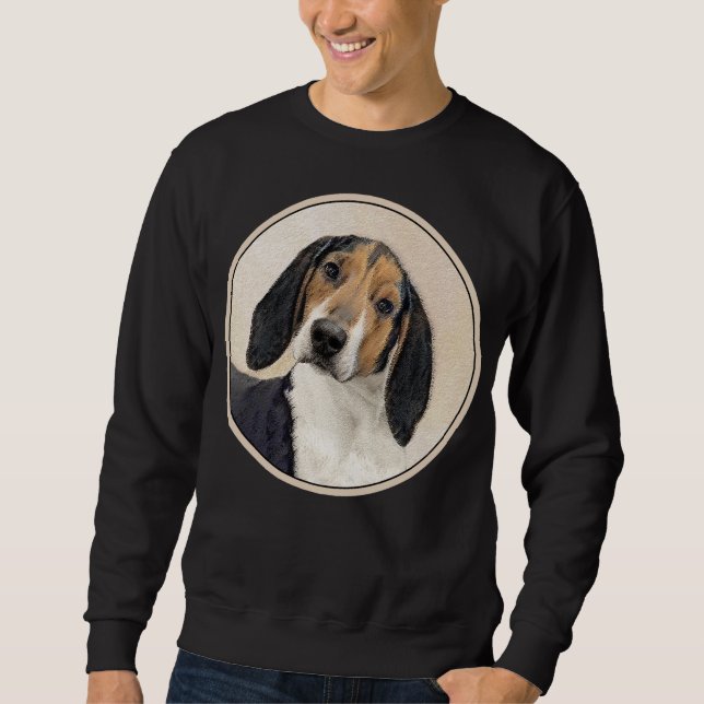 Treeing Walker Coonhound Painting - Original Art Lång Ärmad Tröja (Framsida)