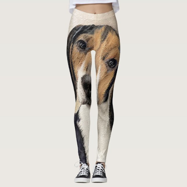 Treeing Walker Coonhound Painting - Original Art Leggings (Framsida)