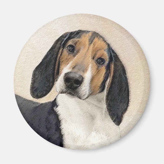 Treeing Walker Coonhound Painting - Original Art Magnet (Framsidan)
