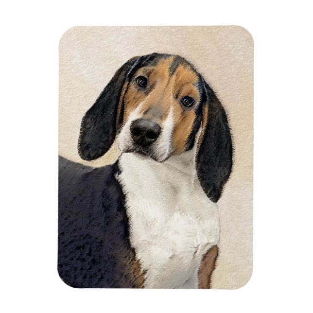 Treeing Walker Coonhound Painting - Original Art Magnet (Vertikal)