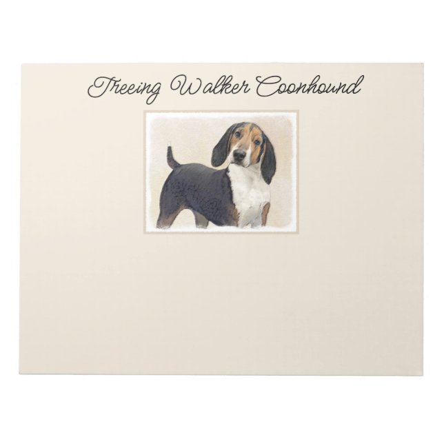 Treeing Walker Coonhound Painting - Original Art N Anteckningsblock (Framsida)