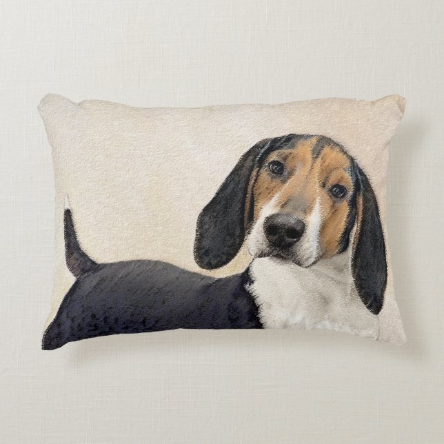 Treeing Walker Coonhound Painting - Original Art Prydnadskudde (Framsidan)