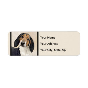 Treeing Walker Coonhound Painting - Original Art Returadress Etikett