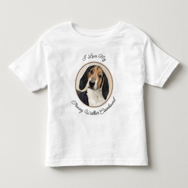 Treeing Walker Coonhound Painting - Original Art T Shirt (Framsida)