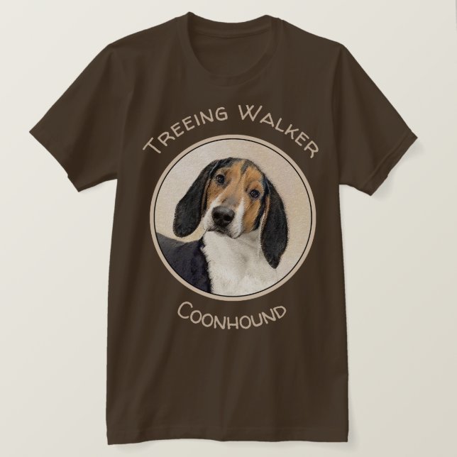 Treeing Walker Coonhound Painting - Original Art T Shirt (Design framsida)