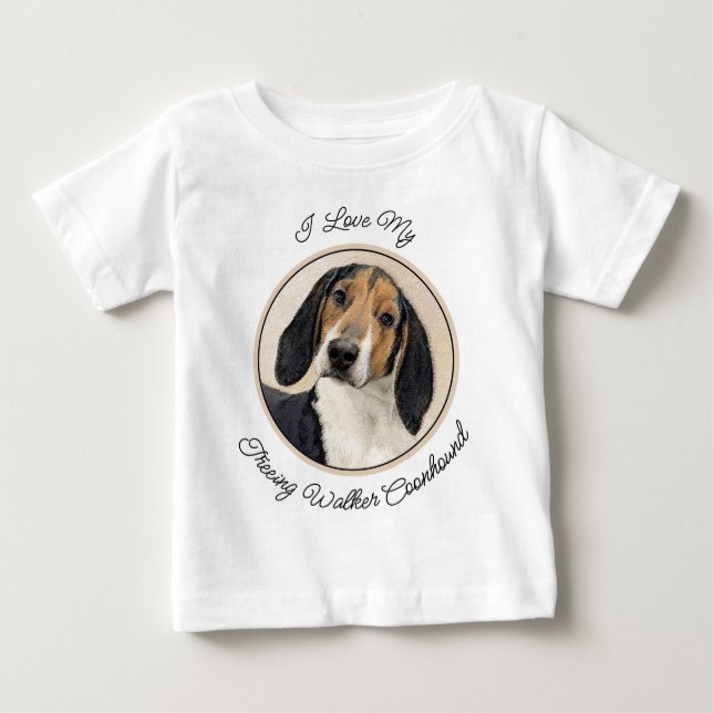 Treeing Walker Coonhound Painting - Original Art T Shirt (Framsida)