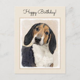 Treeing Walker Coonhound Painting - Original Art Vykort