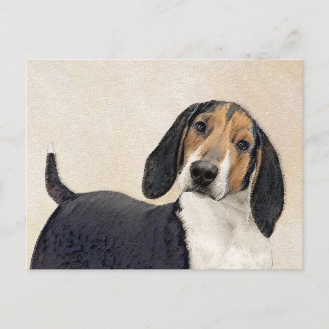 Treeing Walker Coonhound Painting - Original Art Vykort (Framsida)