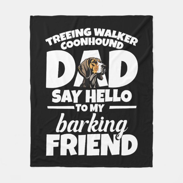 Treeing Walker Coonhound Pappa Pappa say Hej Fleecefilt (Framsidan)