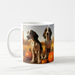 Treeing Walker Coonhound Puppy Autumn Pumpkin Kaffemugg