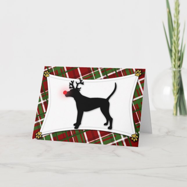 Treeing Walker Coonhound Reindeer julkort Helgkort (Framsida)