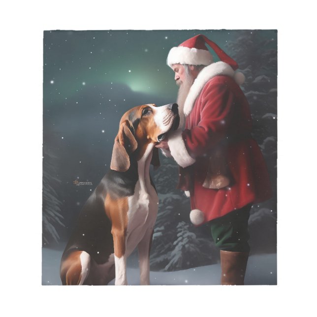 Treeing Walker Coonhound Tomte Jul Anteckningsblock (Framsida)