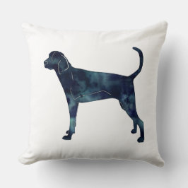 Treeing Walker Coonhound Watercolor Silhouette Kudde