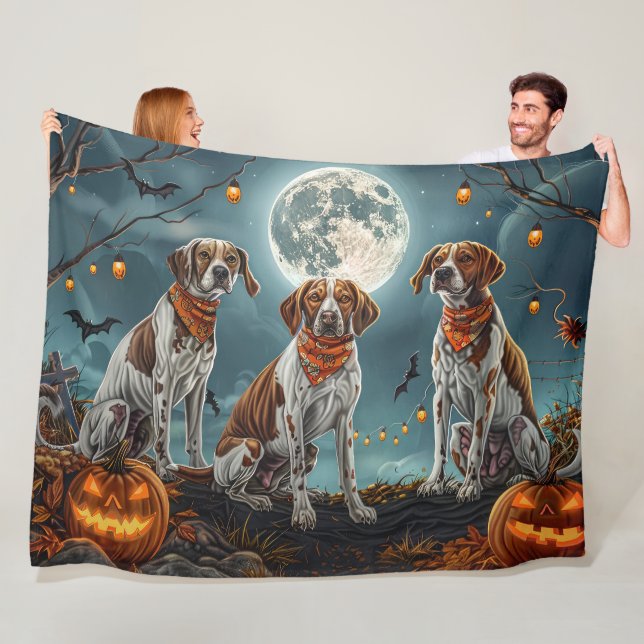 Treeing Walker Halloween Kuslig Fleecefilt (På plats)