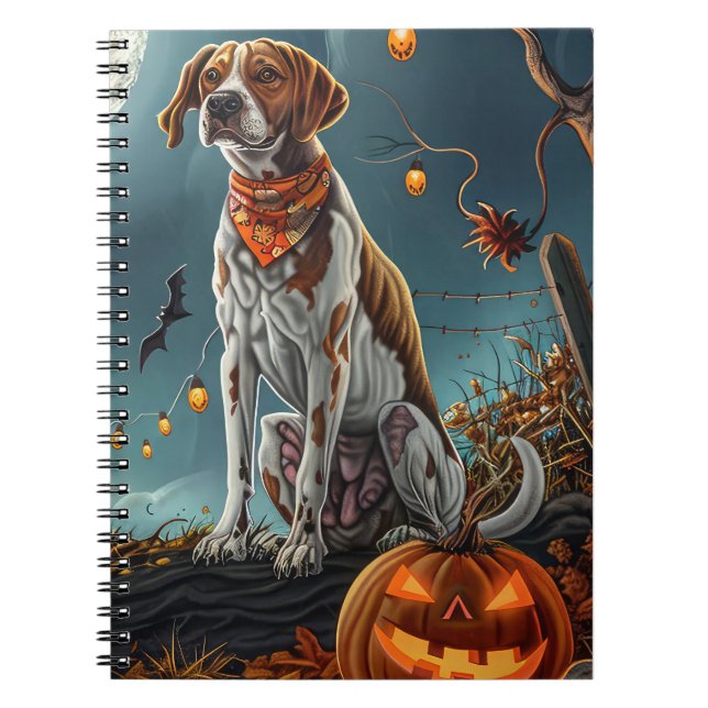 Treeing Walker Halloween Spooky Anteckningsbok (Framsidan)